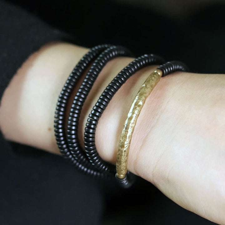 Buddha Stones黒檀銅 バランス 多層ブレスレット - image 13