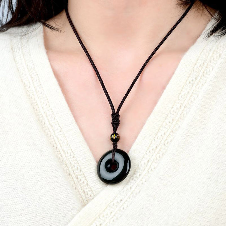 Buddha Stones チベット産黒曜石の守護ネックレス