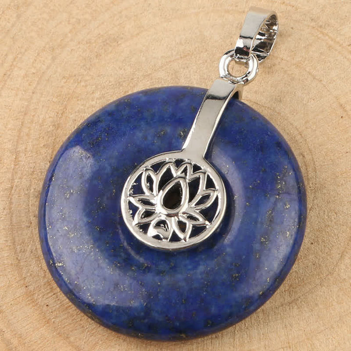 Buddha Stones各種クリスタルアメジストピンククリスタルロータスヒーリングネックレスペンダント