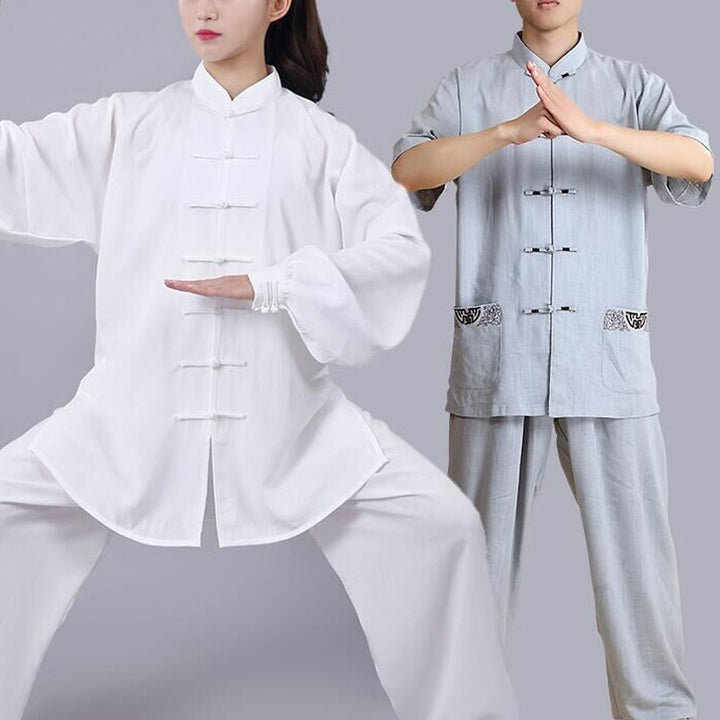 Buddha Stones瞑想禅祈りスピリチュアル太極拳気功練習ユニセックス刺繍服セット - image 1