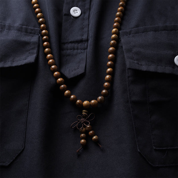 Buddha Stones108 個入りMalaビーズ ブレスレット 祈り 瞑想 白檀 弾性