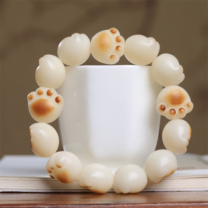 Buddha Stonesかわいい猫の足爪 菩提樹 平和ブレスレット - image 2