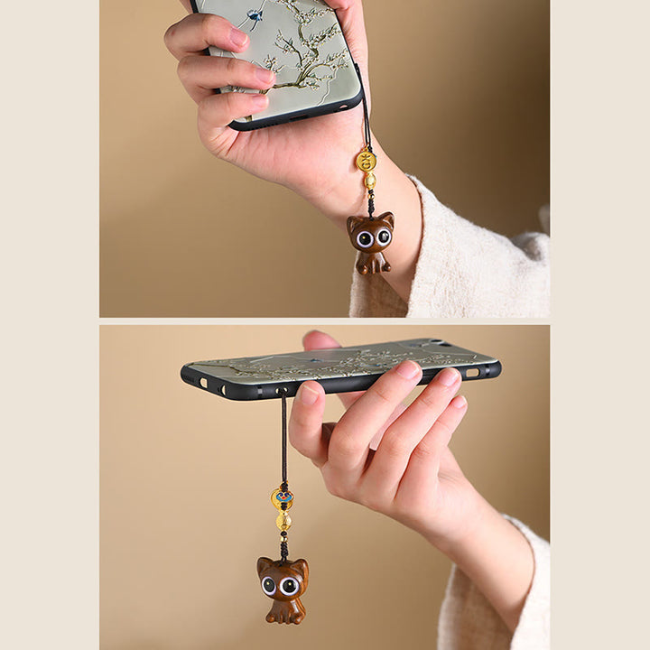 Buddha Stones緑白檀 招き猫 鯉 癒し キーチェーン 携帯電話 吊り下げ装飾 - image 8