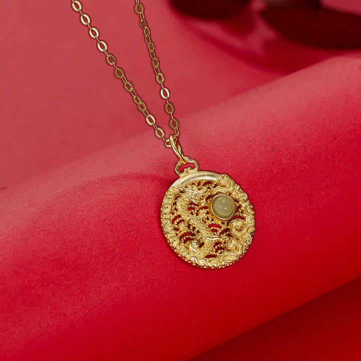 Buddha Stones925 スターリングシルバー 龍年 縁起の良い雲 和田翡翠象嵌 幸運のネックレスペンダント - image 3