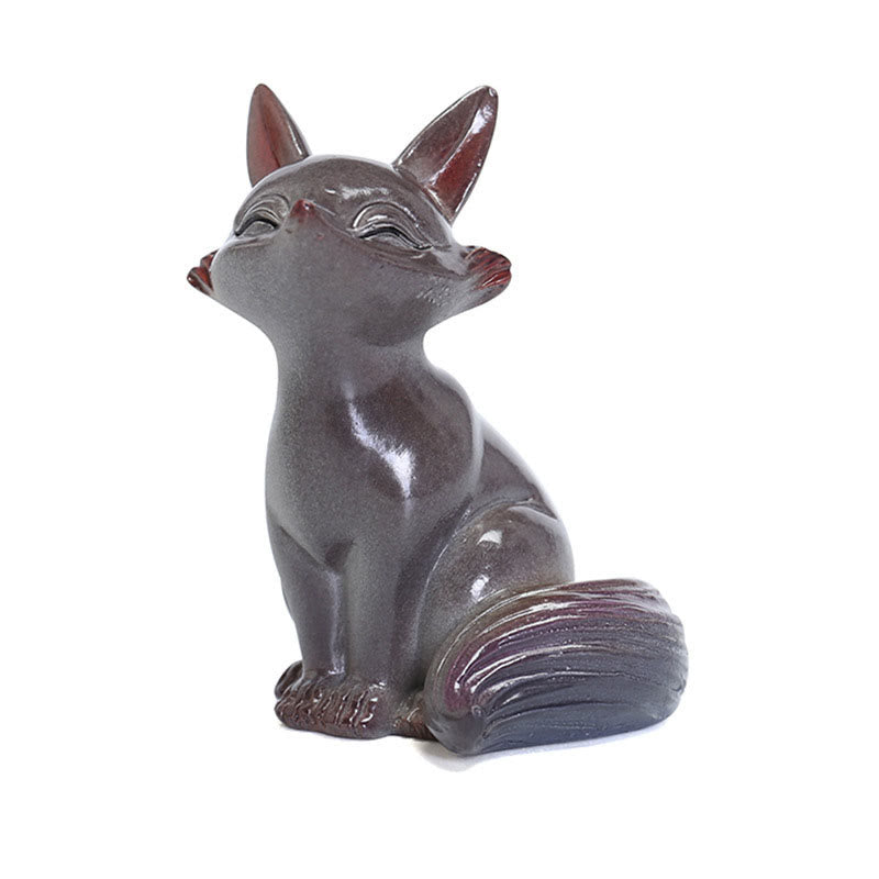 色が変わるBuddha Stones小さくてかわいいキツネのティーペット 樹脂製 置物 インテリア