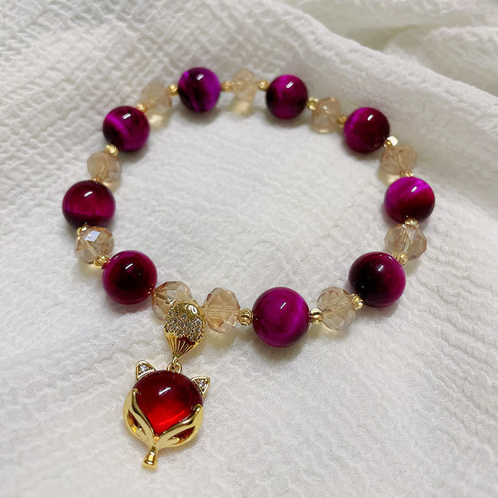Buddha Stonesレッドタイガーアイ 貔貅 狐 守護 自信 ブレスレット - image 7