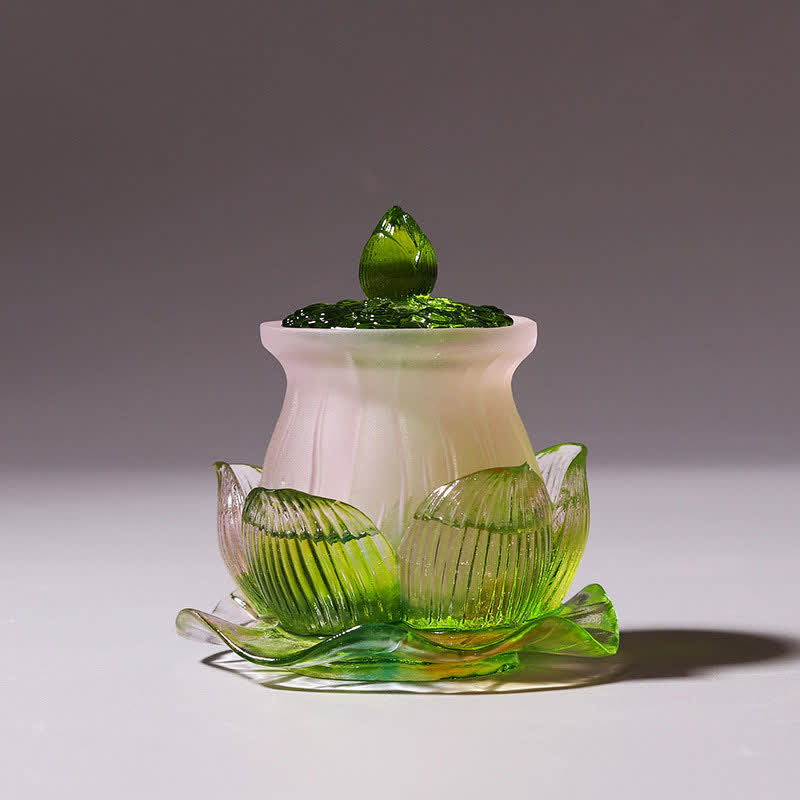 風水蓮手作りLiuliクリスタルアートピースホームオフィスの装飾品 - image 2