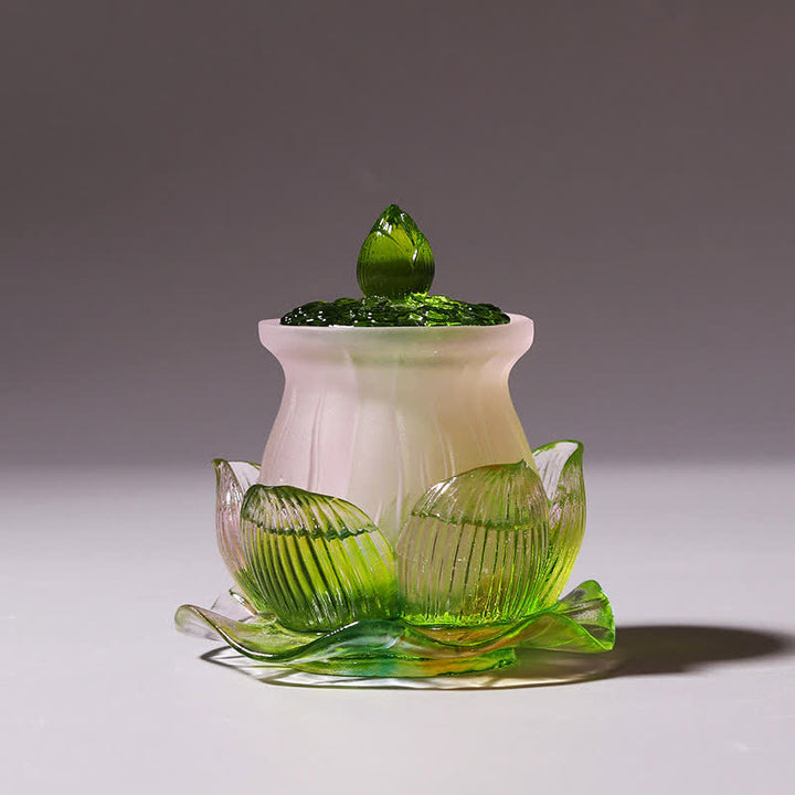 風水蓮手作りLiuliクリスタルアートピースホームオフィスの装飾品 - image 2