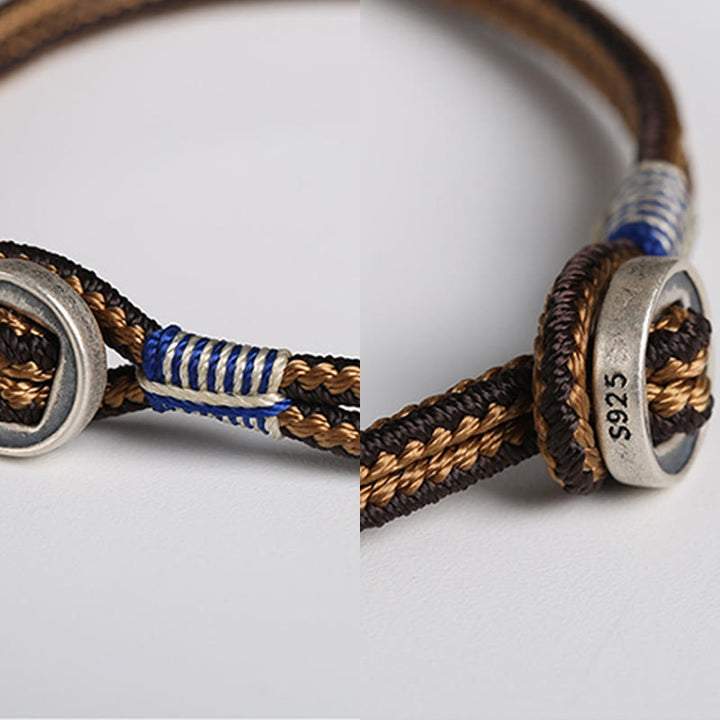 Buddha Stones 925スターリングシルバー 守護 編み込みロープブレスレット（ボタン留め） ハンドメイド - image 6