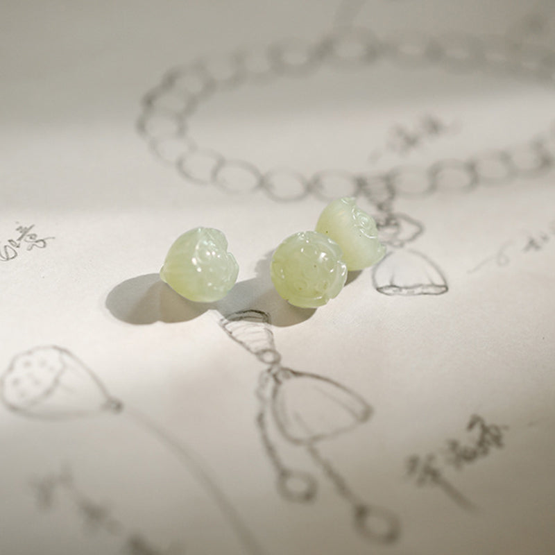 白瑪瑙翡翠蓮華守護ブレスレット