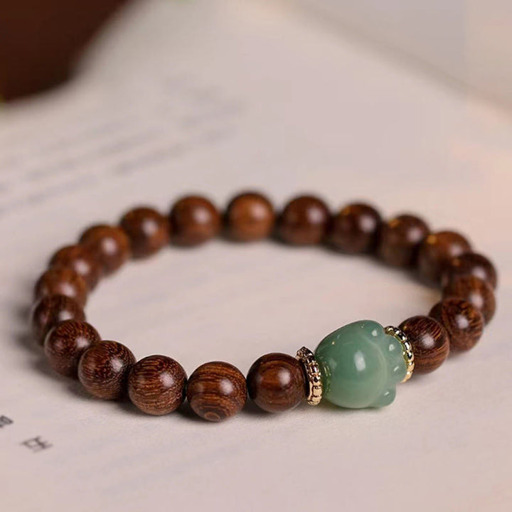 Buddha Stonesサンダルウッドの愛らしい猫の足跡守護ブレスレット - サンダルウッド - image 1