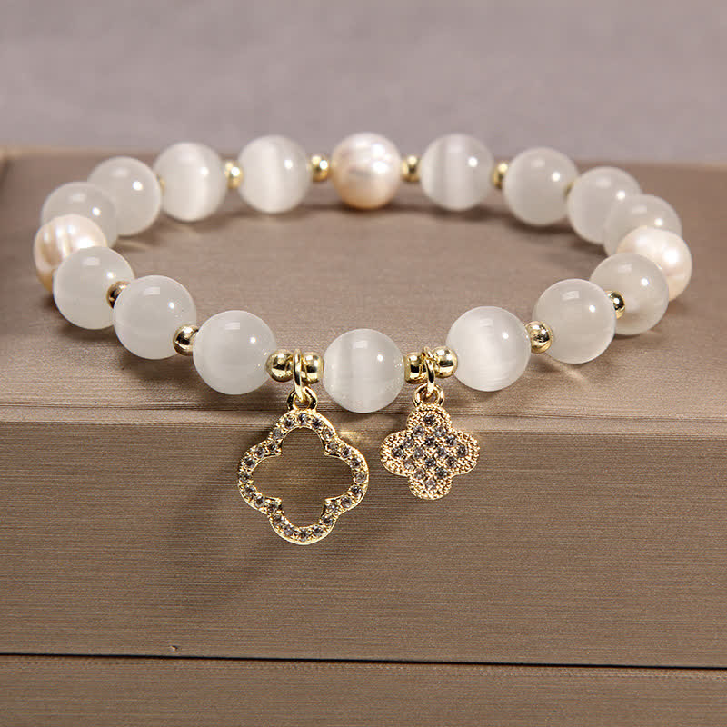 Buddha Stonesアイラブキャット柄パールラブチャームブレスレット - image 6