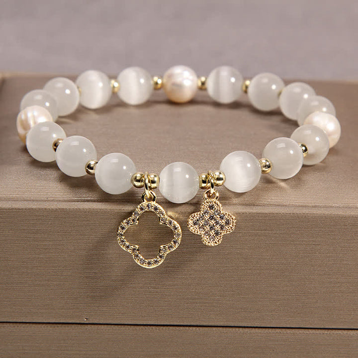Buddha Stonesアイラブキャット柄パールラブチャームブレスレット - image 6