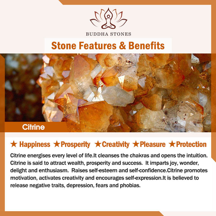 Buddha Stones天然シトリン幸福繁栄リング