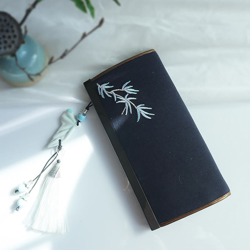 Buddha Stonesの花、梅、桃の花、竹の両面刺繍、大容量のキャッシュホルダーウォレット、ショッピングバッグ - image 23