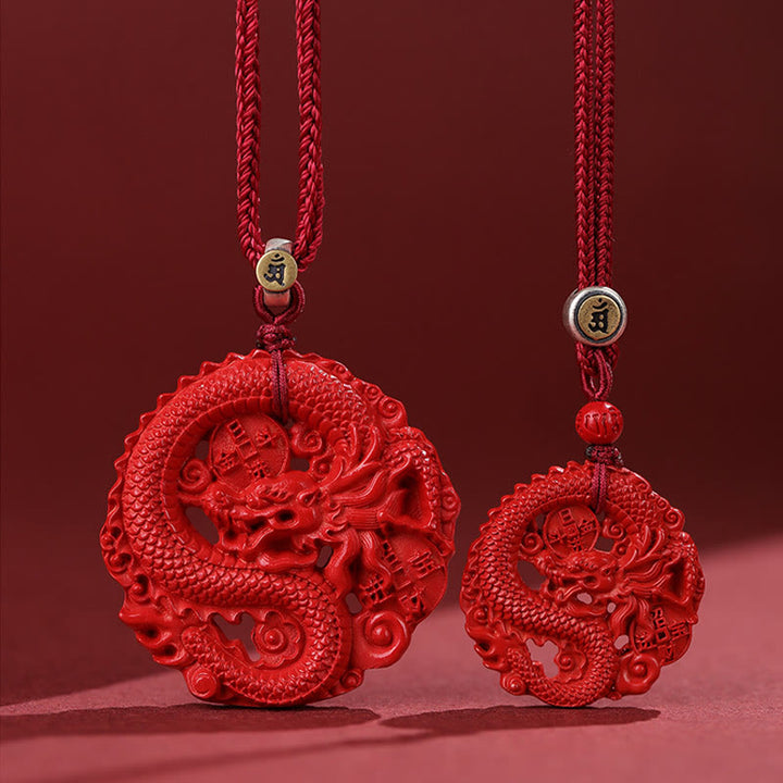 龍の年Buddha Stones925スターリングシルバー 天然辰砂 銅貨 幸運のネックレスペンダント