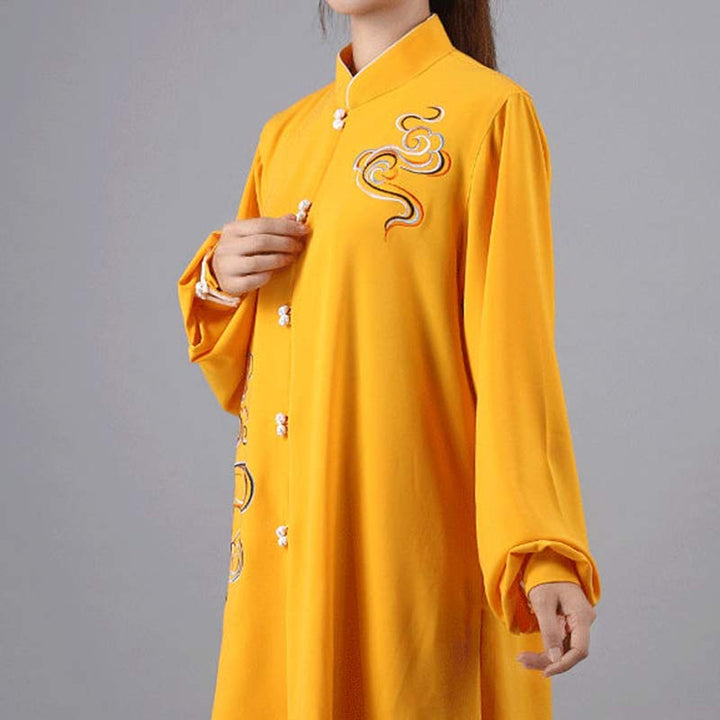 Buddha Stones縁起の良い雲 刺繍 瞑想 祈り スピリチュアル 禅 太極拳 気功 練習 ユニセックス 服セット