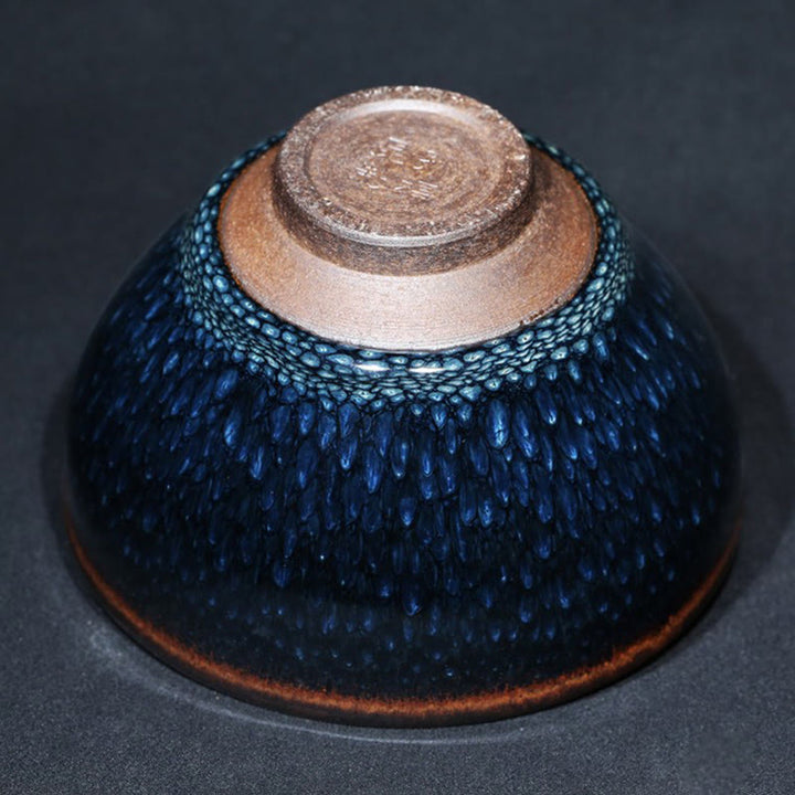 Buddha Stones手作り ブルーフランコリヌス スポット 中国 Jianzhan 陶器 ティーカップ カンフー ティーカップ ボウル - image 13