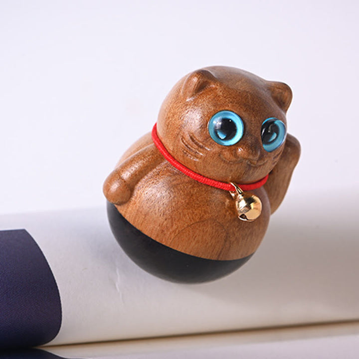 Buddha Stonesミニ招き猫子猫フィービー・ジェンナン木製祝福飾り - image 6