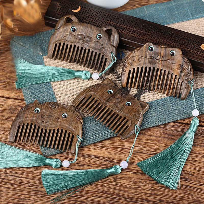 十二支グリーンサンダルウッドピースミニポータブルコーム - image 3