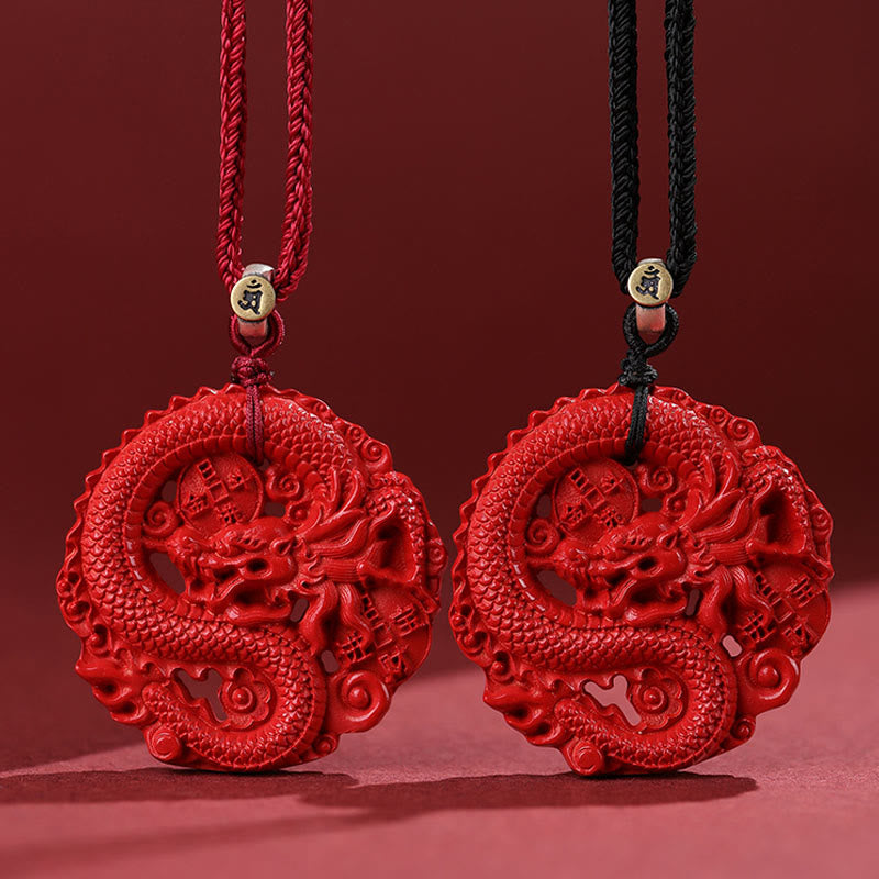 龍の年Buddha Stones925スターリングシルバー 天然辰砂 銅貨 幸運のネックレスペンダント