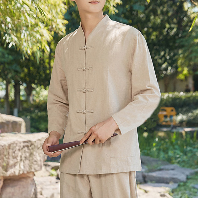 Buddha Stonesスピリチュアル 禅 ヨガ 瞑想 祈り 服 メンズセット - カーキ - US/UK/AU48、 EU58 (6XL) - image 5