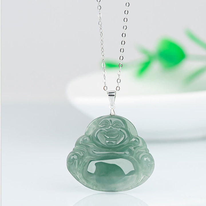Buddha Stones925スターリングシルバー 笑う仏陀 翡翠 保護 穏やか ネックレス チェーン ペンダント - image 4