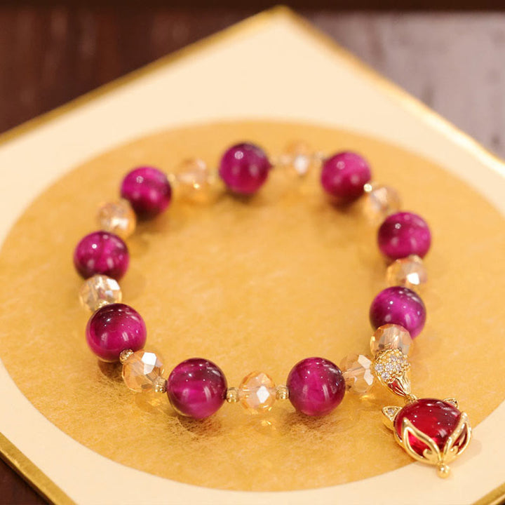 Buddha Stonesレッドタイガーアイ 貔貅 狐 守護 自信 ブレスレット - image 13