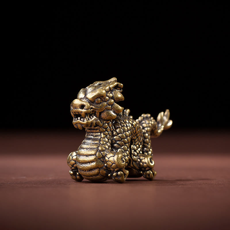 龍の年Buddha Stones小さな縁起の良い真鍮製龍 幸運 成功 家の装飾 - image 7