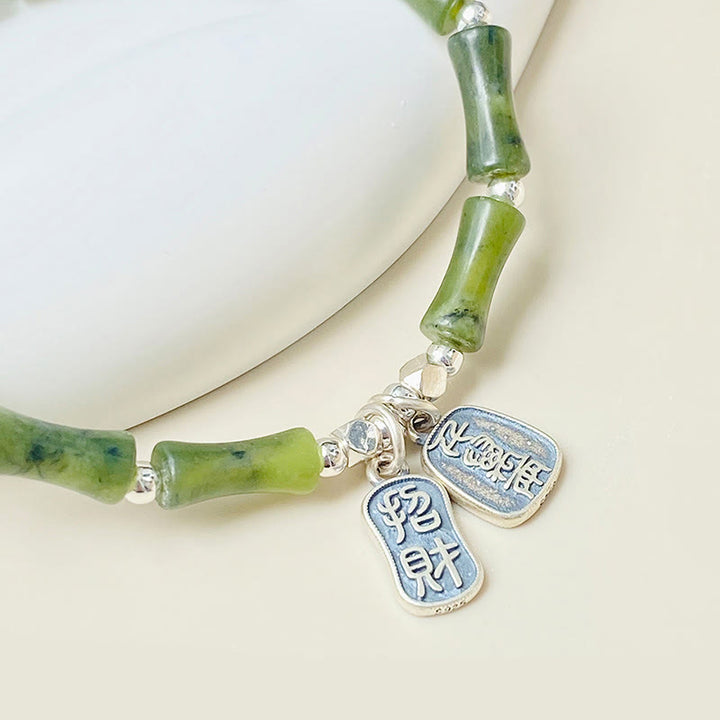 Buddha Stones925 スターリングシルバー 竹翡翠 幸運の猫福キャラクター 幸運の豊かさのブレスレット - image 12