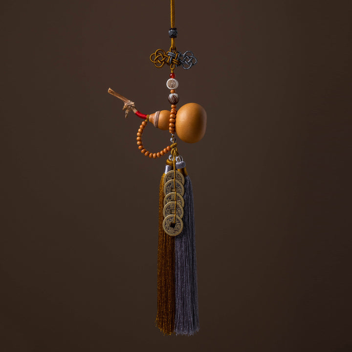 Buddha Stones風水 コイン ひょうたん 中国結び 幸運コイン 五帝 お金 富 タッセル 装飾 - シエナ - image 10