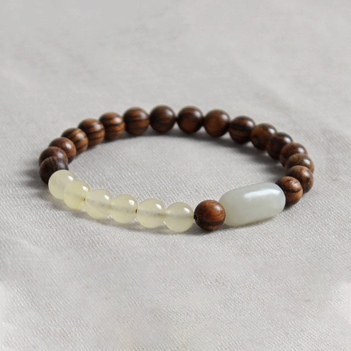 Buddha Stones翡翠白檀幸運豊穣ブレスレット