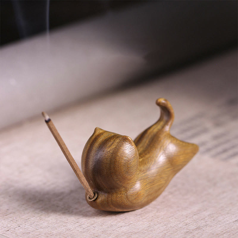 Buddha Stones緑 白檀 かわいい 猫柄 癒し スティック 香炉 装飾 - グリーンサンダルウッドキャット 5.6×3.4×2.3cm - image 1
