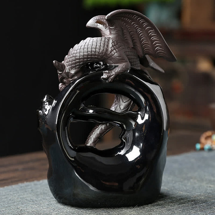 Buddha Stones北欧 翼竜 ドラゴン セラミック 逆流煙噴水 保護 癒し 香炉 装飾