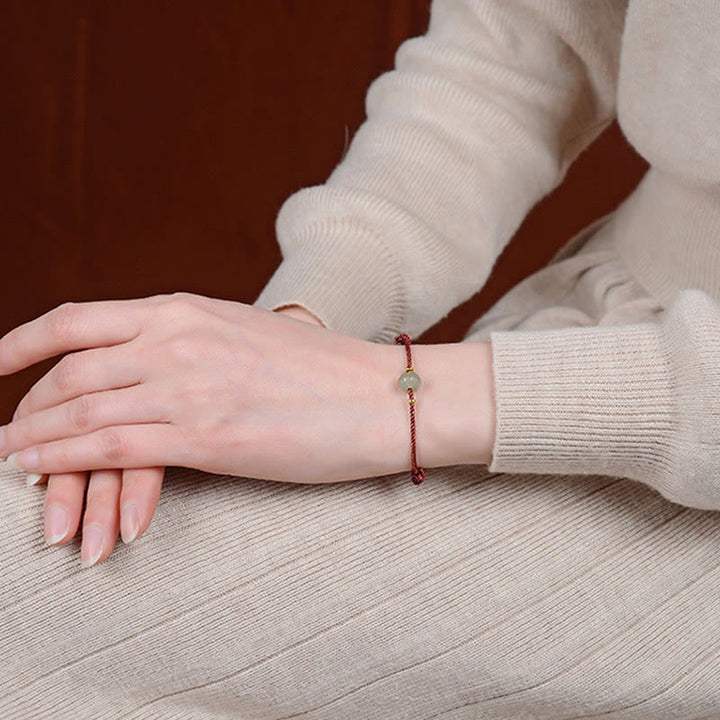 Buddha Stones925 スターリングシルバー ゴールドメッキ 和田翡翠 蓮華 幸運赤紐ブレスレット - image 3