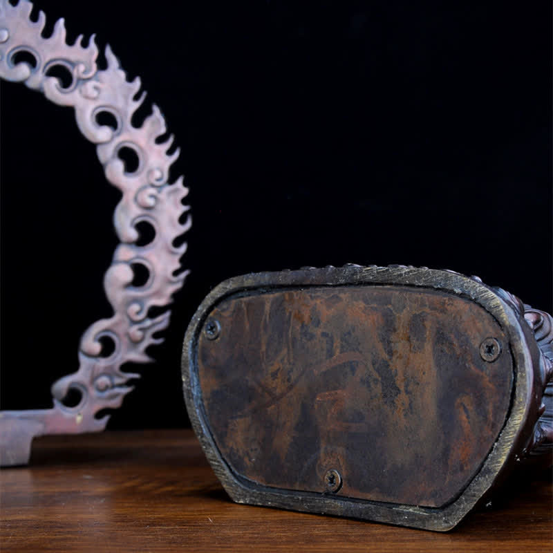 チベットのマハーカーラ菩薩像慈悲の銅像装飾 - image 14