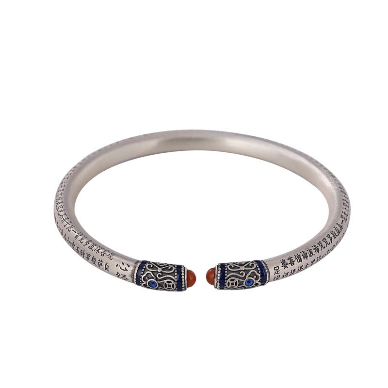 Buddha Stones999スターリングシルバー 般若心経 刻印入り 赤瑪瑙守護ブレスレットバングル - image 6