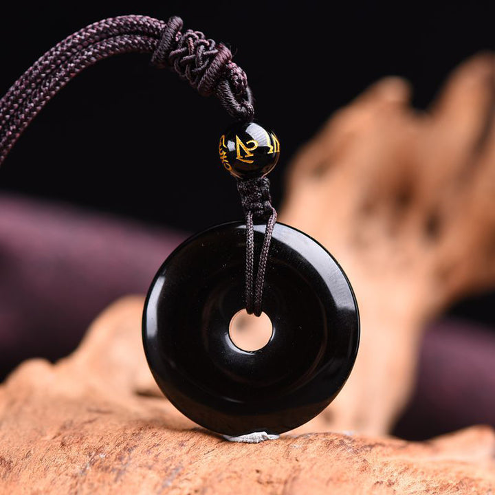 Buddha Stones チベット産黒曜石の守護ネックレス