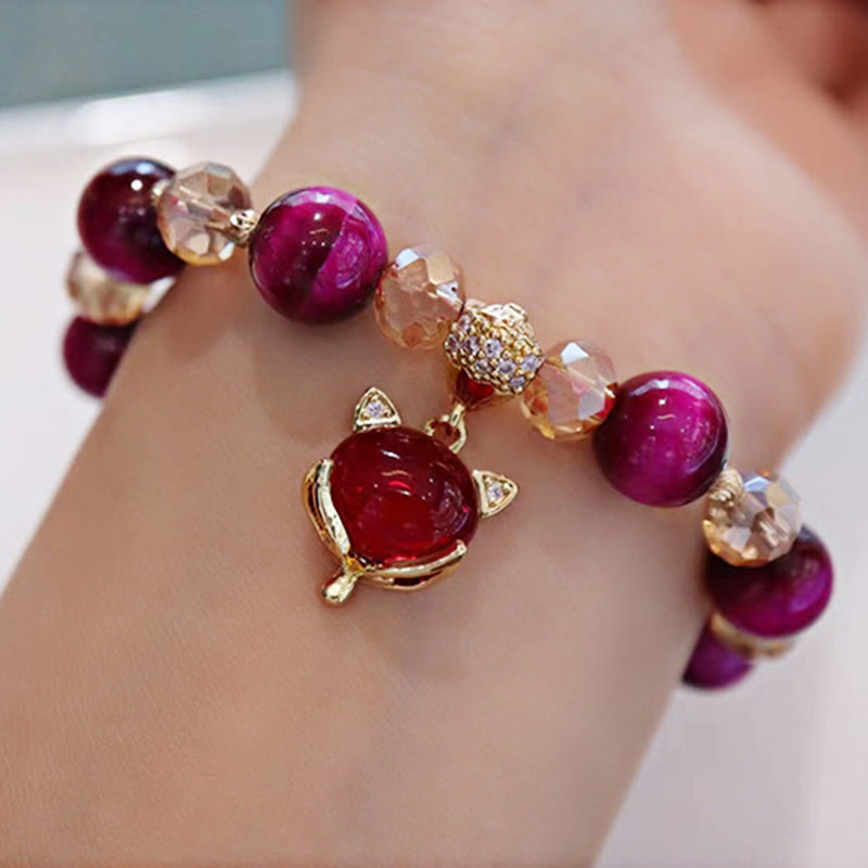 Buddha Stonesレッドタイガーアイ 貔貅 狐 守護 自信 ブレスレット - image 11