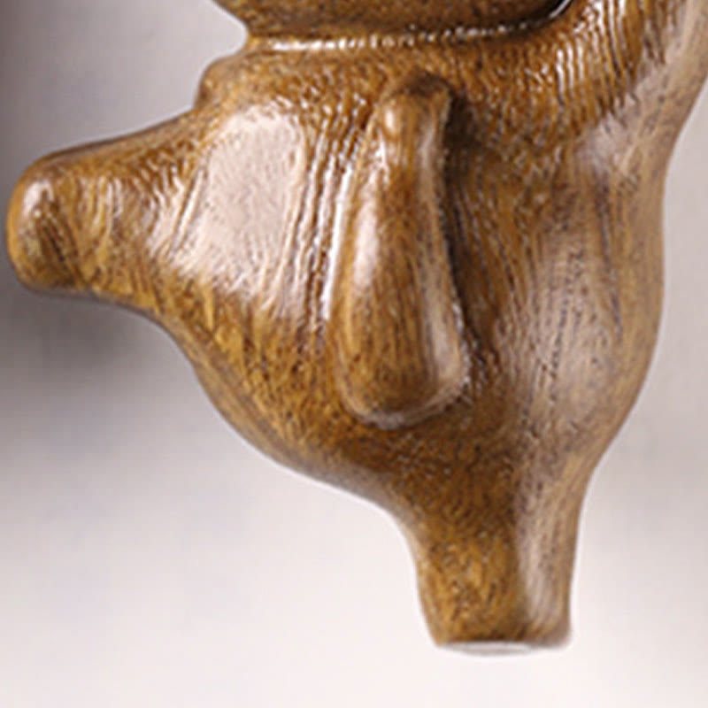 Buddha Stonesミニグリーンサンダルウッドダンシングキャット彫刻ポジティブデスクデコレーション - image 6