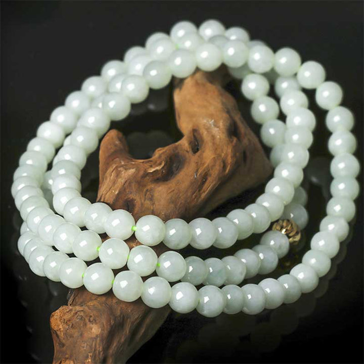 108個のビーズの翡翠の幸運のブレスレットのMala