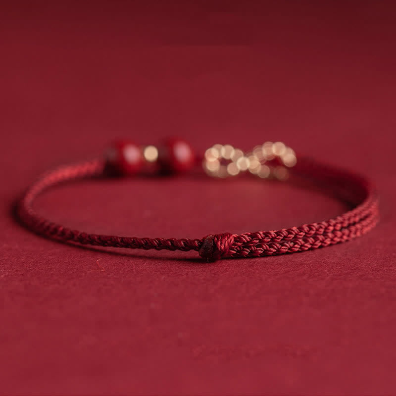 Buddha Stones辰砂良縁祈願赤紐金色 無限大シンボル ブレスレット アンクレット - image 7