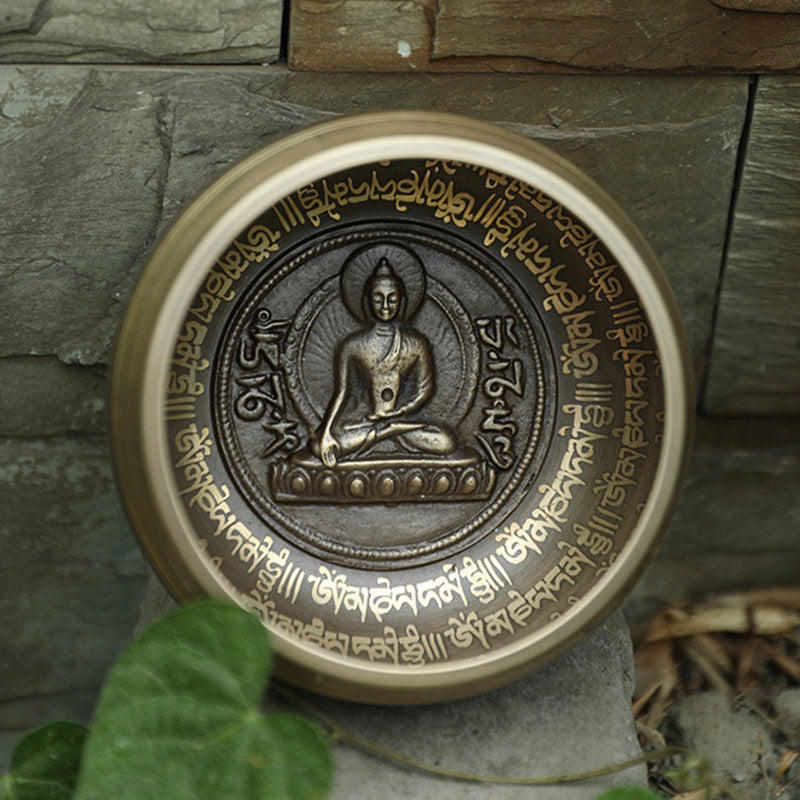集中力と瞑想のための手作りのBuddha Stonesチベットサウンドボウル平和な幸福シンギングボウルセット
