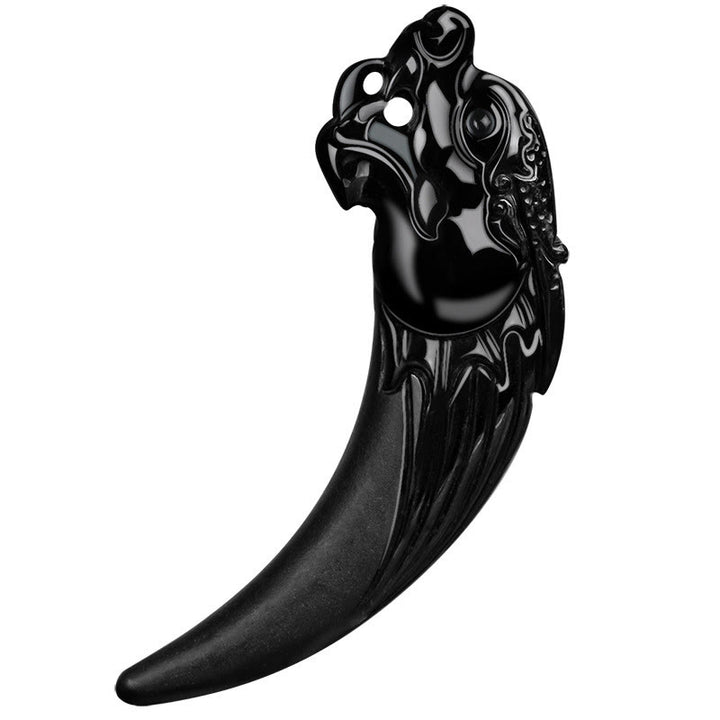 Buddha Stones天然黒翡翠 十二支 龍の歯模様 守護ネックレス ペンダント - image 8