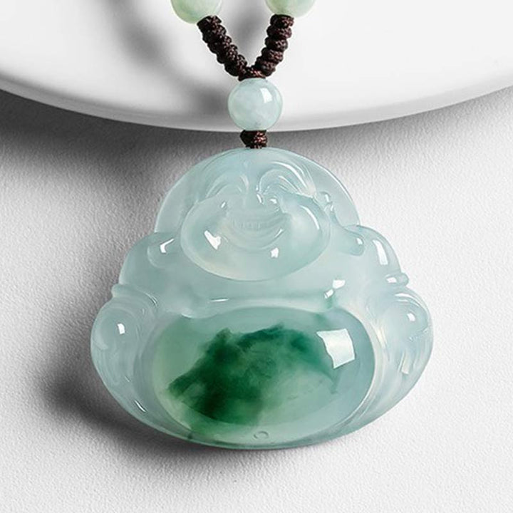 Buddha Stonesシアン翡翠 幸運のネックレスペンダント