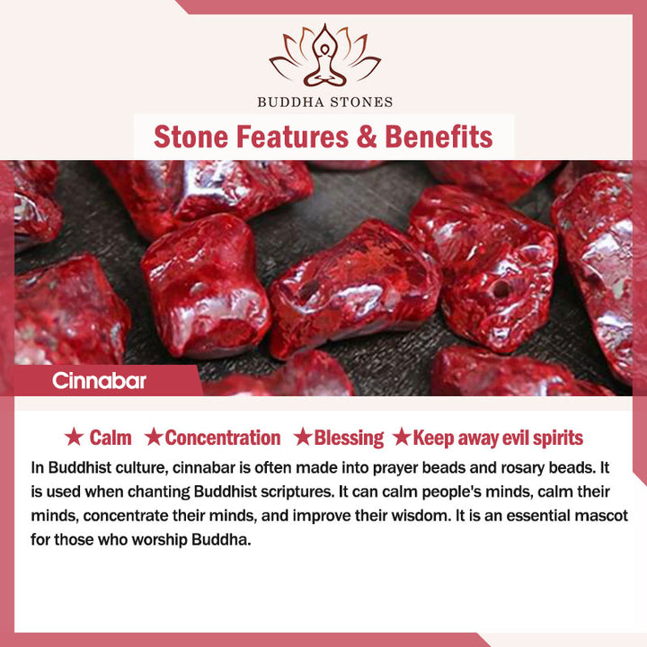 Buddha Stones天然招き猫ペンダント 辰砂良縁祈願ブレスレット - image 7