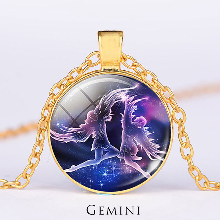 12星座の月と星空の守護の祝福ネックレスペンダント