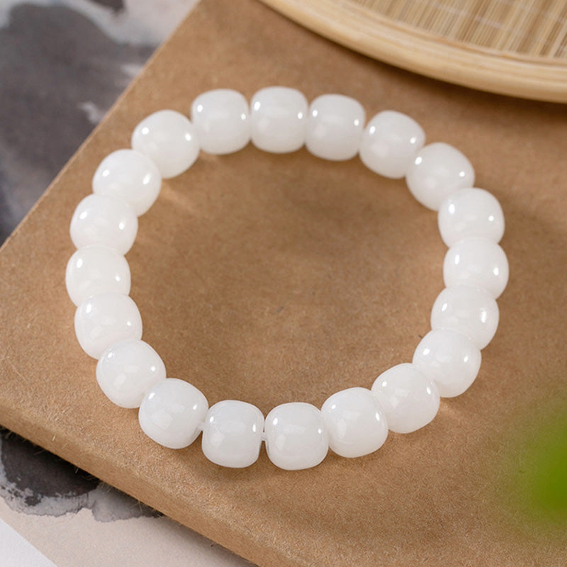Buddha Stones和田白翡翠 幸福の祝福ブレスレット - ホワイトジェイド（守護♥幸せ） - image 0