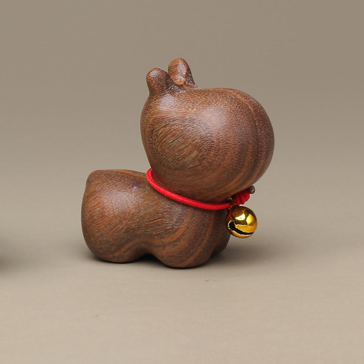 Buddha Stones緑白檀小葉紫檀かわいい猫の動物 心を落ち着かせる平和の装飾 - グリーンサンダルウッドヒッポ - image 23