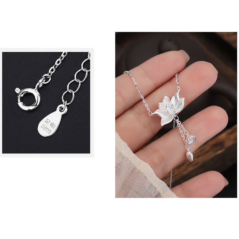 Buddha Stones999 スターリングシルバー 蓮の花の鞘 彫刻 悟りのネックレス ペンダント - image 6